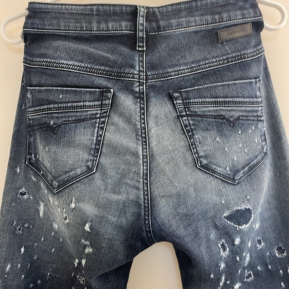 Diesel Fayza -Ne Denim + Sweatpants. With Rose gold hardware. - Picture 4 of 12